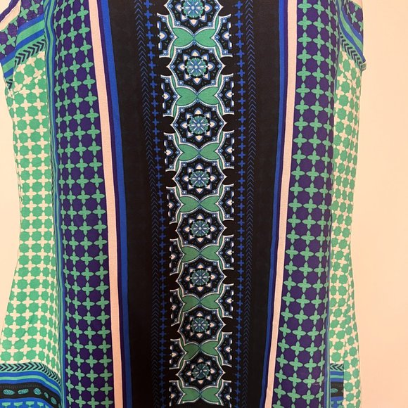 Banana Republic Blue Mosaic Shell Tank Blue/Green Size Medium - Picture 4 of 5